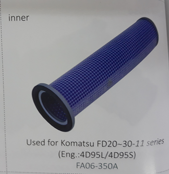 Lọc gió xe nâng Komatsu FD20~30-11 series (Eng.:4D95L/4D95S), Mã SP: FA06-350A