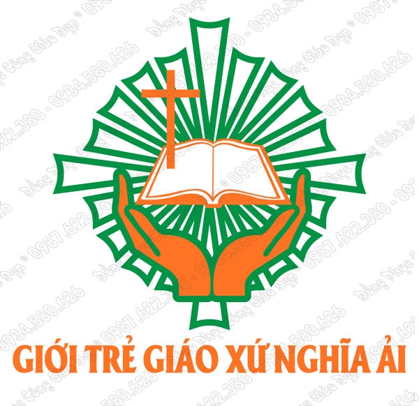 logo mặt sau đồng phục công giáo giáo xứ Nghĩa Ải