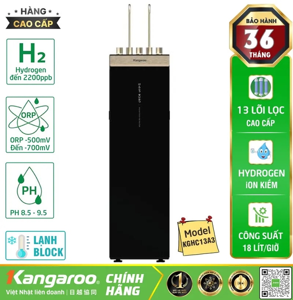 Máy lọc nước Kangaroo Hydrogen ion kiềm nóng lạnh KGHC13A3