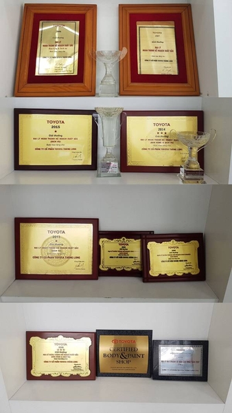 Các giải thưởng đạt được của Toyota Thăng Long - Cầu Giấy được Toyota Việt Nam trao tặng.