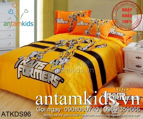 chăn ga gối robo siêu nhân Transformer siêu biến hình cho bé trai