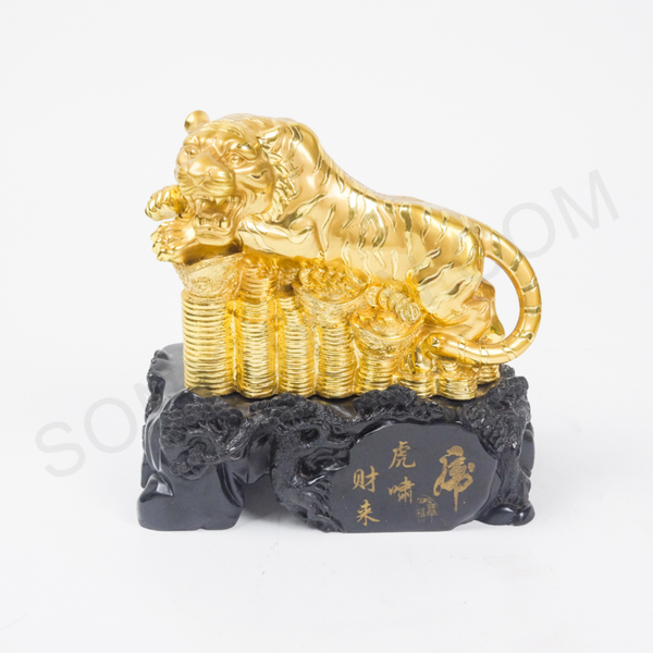 Hổ mạ vàng cao 22 cm, rộng  20 cm