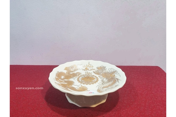 Mâm bồng bằng sứ Trung Quốc đường kính 30 cm,