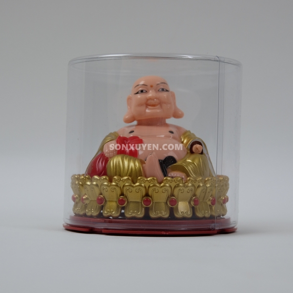 Phật di lặc ngồi gật đầu bằng nhựa cao 10,5 cm rộng 10 cm