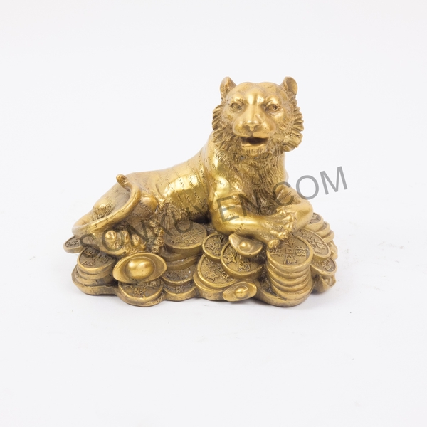 Hổ đồng vàng nằm trên đống tiền cao12 rộng 15