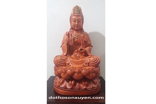 Tượng Phật Bà bằng gỗ cao 48 cm rộng 27 cm