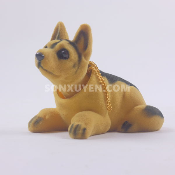 Chó bông màu vàng đen Cao 10 Rộng 17