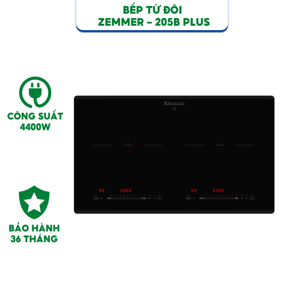 Bếp từ đôi Zemmer IZM 205 B Plus Xuất xứ Malaysia - Bảo hành chính hãng 3 năm