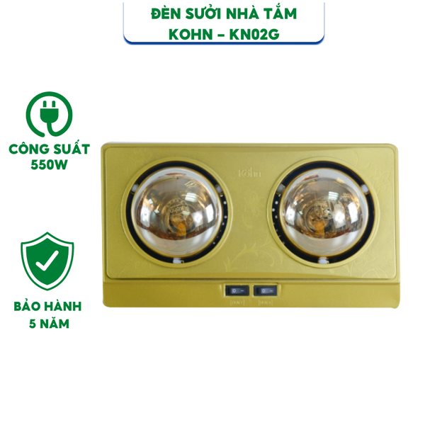 Đèn Sưởi Nhà Tắm Braun Kohn KN02G Công Nghệ Đức - Hàng Chính Hãng - Bảo Hành 5 Năm