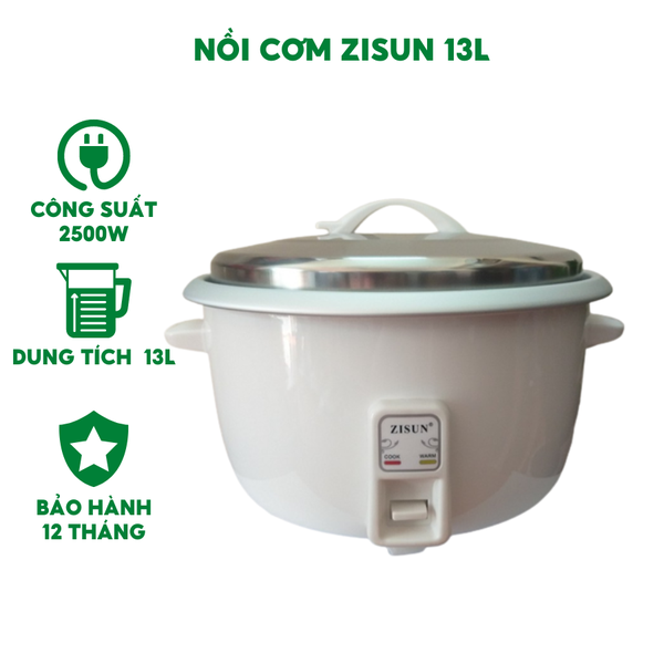 Nồi cơm điện công nghiệp Zisun 13 lít (5,6 lít) - Nấu 3,5-4,5kg gạo.