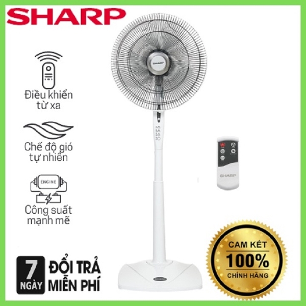 Quạt đứng có điều khiển Sharp PJ-S40RV-WH - Hàng chính hãng