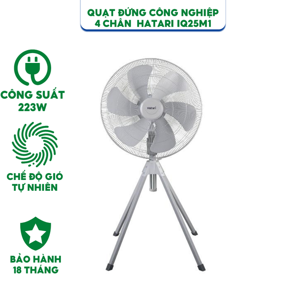 Quạt đứng công nghiệp 4 chân HATARI IQ25M1 - Hành Chính Hãng