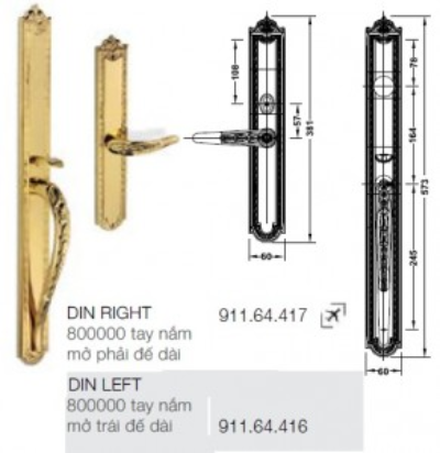 Khóa cửa đại sảnh HAFELE 911.64.416