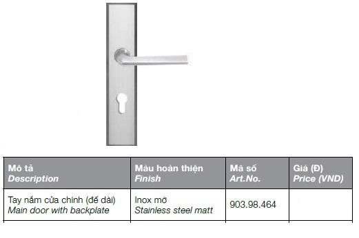 Khóa cửa tay gạt Hafele 903.98.465