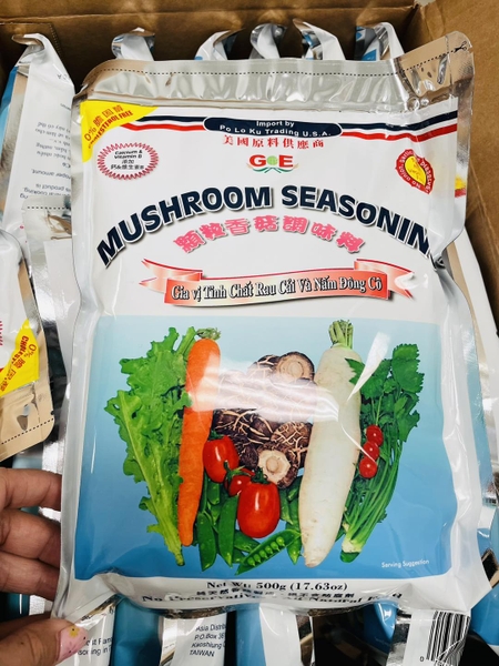 Hạt nêm tinh chất rau cải và nấm đông cô Po Lu Ku Mushroom seasoning 500g