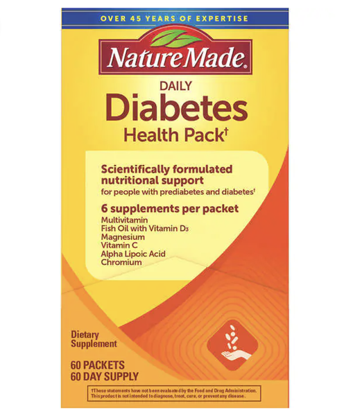Vitamin cho người tiểu đường Nature Made Diabetes Health Pack - loại 60 gói.