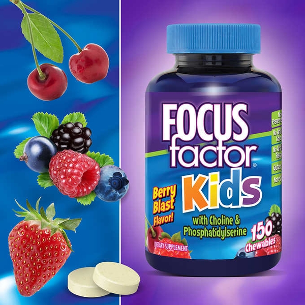 Viên nhai phát triển não cho trẻ em FOCUSfactor Kids loại 150 viên.