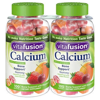Kẹo dẻo vitamin dành cho người lớn Vitafusion Calcium 500mg loại 100 viên x 2 hộp.