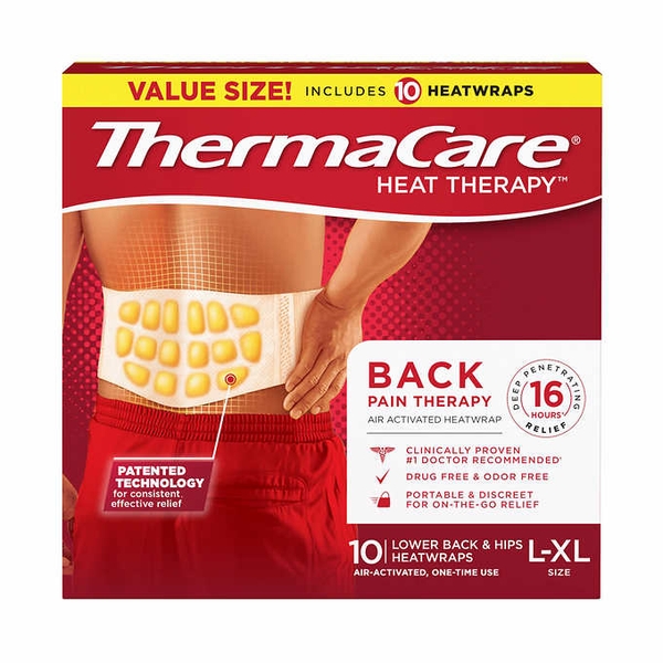 Miếng dán nóng ThermaCare HeatWraps Lower Back & Hip L/XL 10 miếng (lưng, hông).