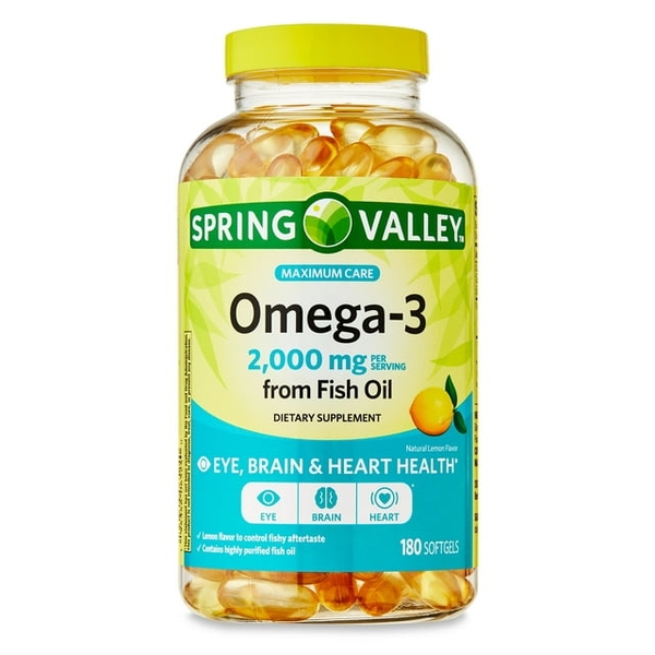 Viên uống dầu cá Spring Valley Omega-3 2000mg 180 viên