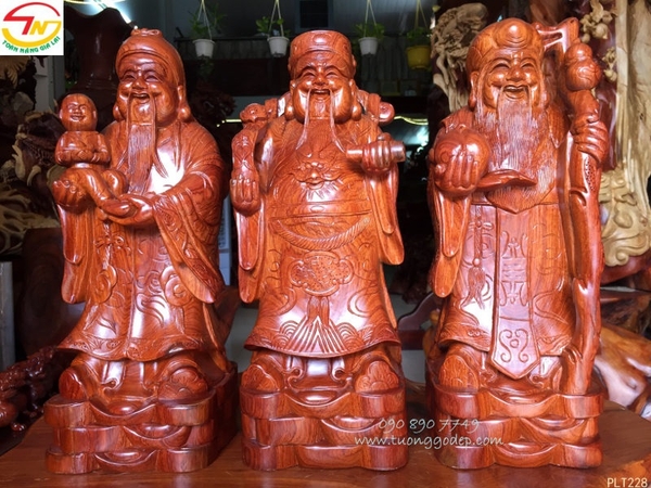 Phúc Lộc Tượng Phúc Lộc Thọ gỗ hương