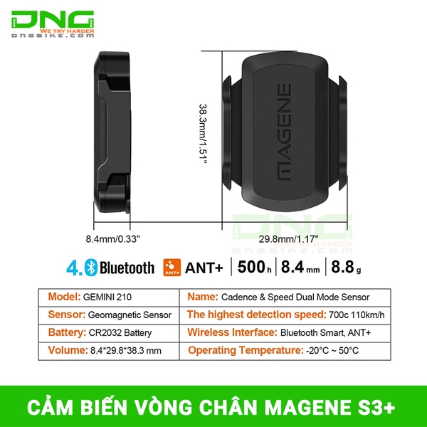 Cảm Biến Magene Speed Cadence Sensor Magene Ant+ Sensor Magene H64