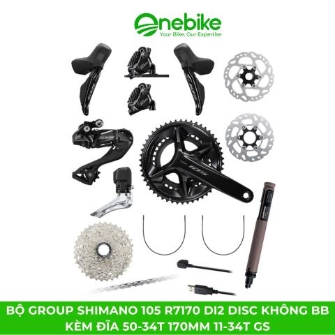 Bộ group SHIMANO 105 R7170 Di2 Disc không BB, đĩa phanh Bộ group SHIMANO 105 R7170 Di2 Disc không BB, đĩa phanh