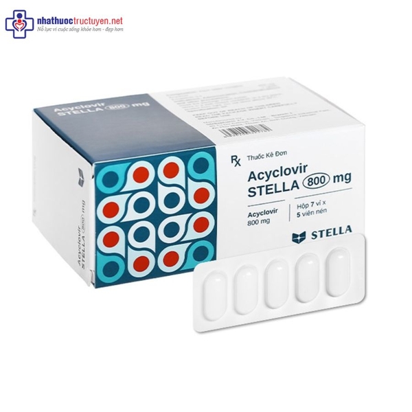 Acyclovir Stella 800mg (7 vỉ x 5 viên)