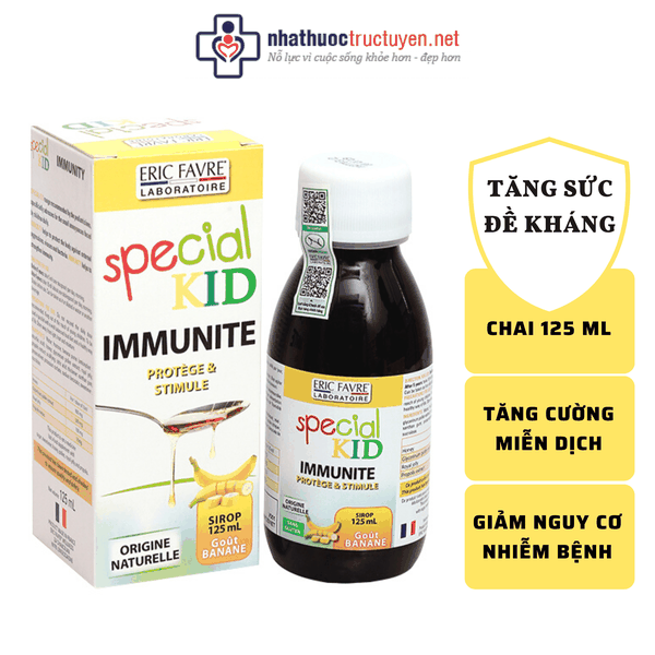 Siro Tăng cường sức đề kháng - Hỗ trợ giảm nguy cơ mắc bệnh do nhiễm khuẩn - Special Kid Immunite - Nhập khẩu Pháp (125ml)