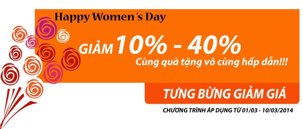 CHƯƠNG TRÌNH KHUYẾN MẠI CHÀO MỪNG NGÀY 8/3