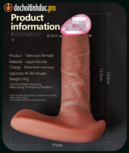 Dương vật giả có rung thụt sưởi ấm mang trong quần lót