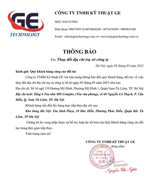 CÔNG TY TNHH KỸ THUẬT GE