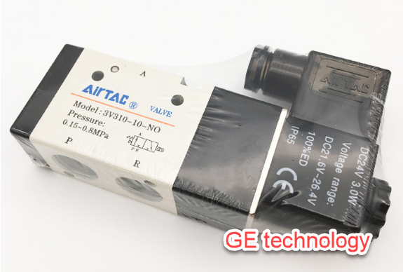 Van điện từ khí nén 3V210-08-NO Airtac DC24V (thường mở), Van điện từ 3V210-08-NO Airtac