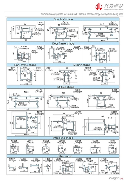 Cửa đi hệ 55 nhôm Xingfa