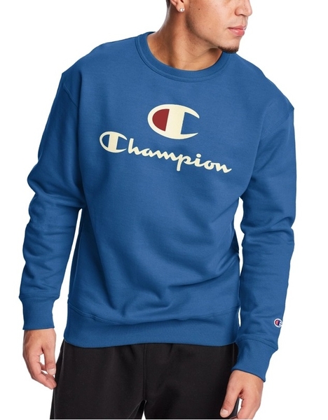 Áo thun Sweatshirt tay dài Champion xanh Big C