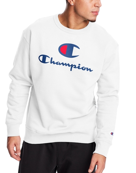 Áo thun  Sweatshirt tay dài Champion trắng Big C