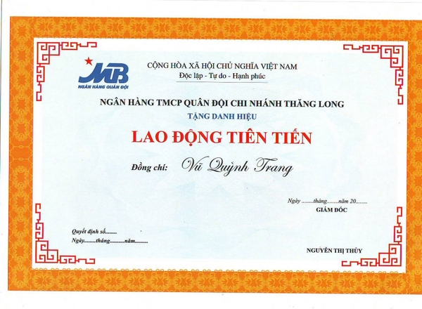 Mẫu bằng khen đẹp