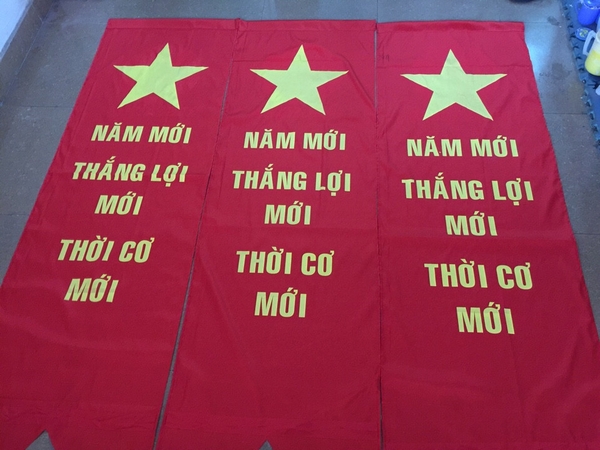 Kích thước cờ nheo Chúc mừng năm mới, thời cơ mới thắng lợi mới