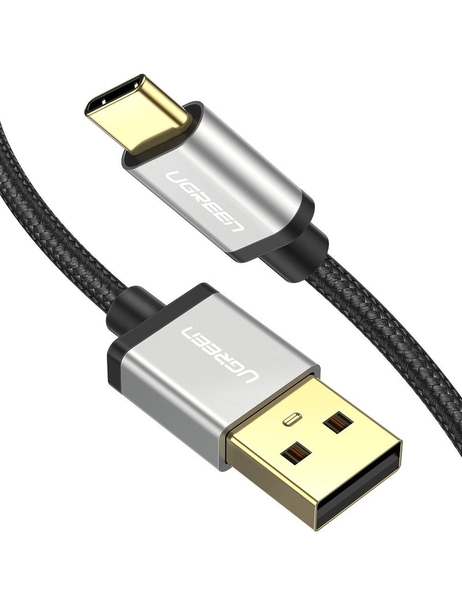 Cáp USB type C hỗ trợ sạc nhanh đầu mạ vàng 24k Ugreen 60481 0.5M màu đen