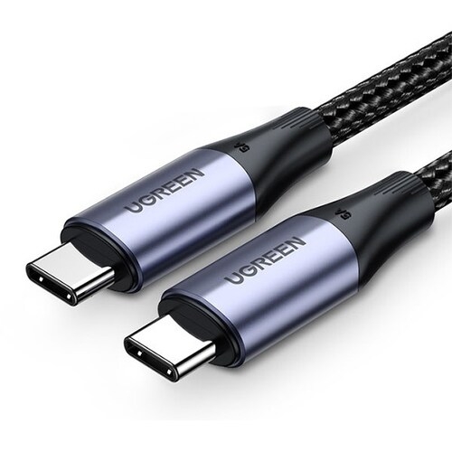 Cáp USB type C 3.1 gen2 chống nhiễu Ugreen 80150 1M 100W 5A màu đen sạc siêu nhanh hỗ trợ PD
