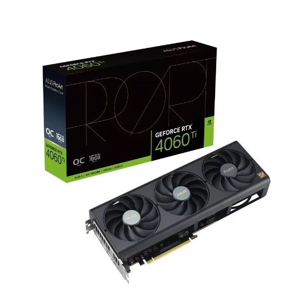 Card đồ họa Asus ProArt RTX 4060 Ti 16GB GDDR6 OC Edition (Geforce RTX 4060TI/ 16GB/ GDDR6/ 128 bit)