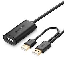 Cáp tín hiệu nối dài USB 2.0 có chip khuếch đại hỗ trợ nguồn USB Ugreen 20214 10M màu Đen