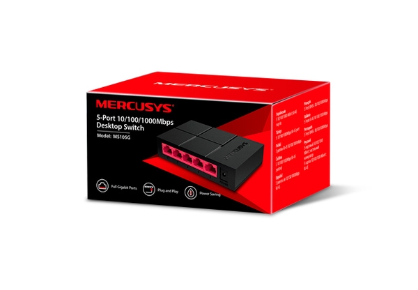 Switch Để Bàn 5 Cổng 10/100/1,000 Mbps Mercusys MS105G