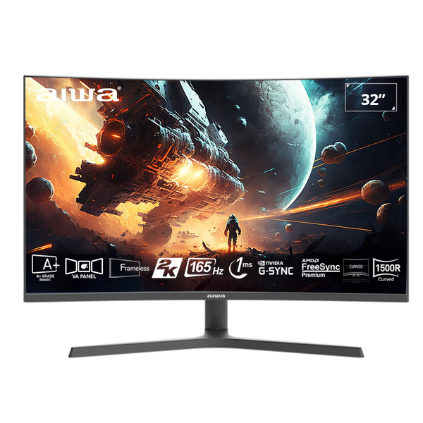 Màn hình máy tính Aiwa MZ320G-Y | 32 inch 2K | VA | 165HZ | 1MS  | DP+ 2 HDMI | Loa | - Thương hiệu Nhật Bản