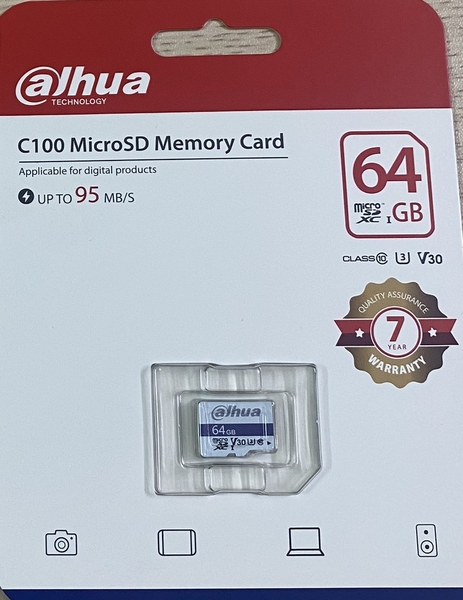 Thẻ nhớ Dahua 64GB Class 10 tốc độ 95MB/s bảo hành 7 năm