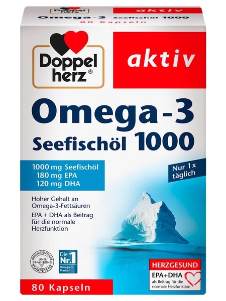 Omega 3 Đức Doppelherz seefischol 1000mg + vitamin E 80viên