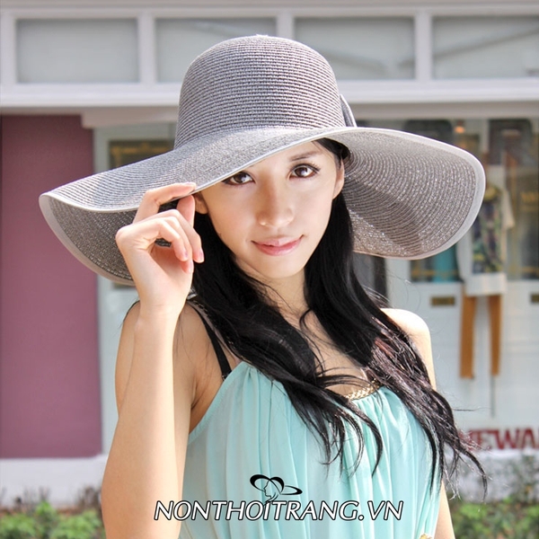 Nón Vành Rộng Dây Cói Thắt Nơ (NV-VR-DC10)