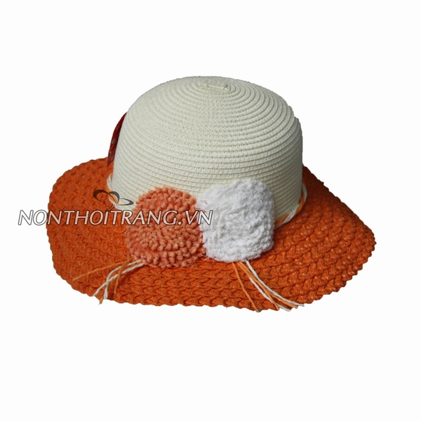 Nón vành dây cói 2 bông chỉ (NV-VT-DC07)