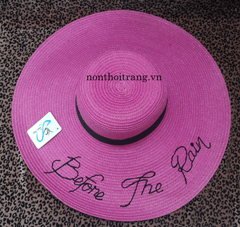 Nón vành rộng thêu chữ (NV-VR-DC22)