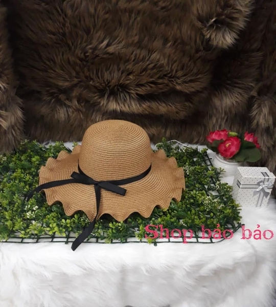 Nón vành cói dây đen (lượn)